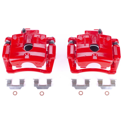 Power Stop 2008 Cadillac CTS Rear Red Calipers w/Brackets - Pair - S5094