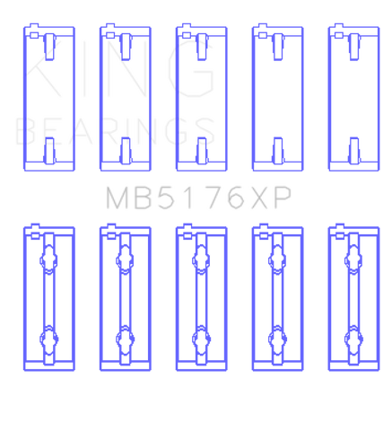 King Mitsuishi 4G91/4G92/4G93 16V (Size STDX) Crankshaft Main Bearing Set - MB5176XPSTDX