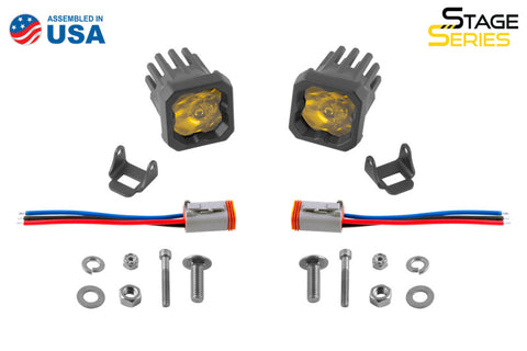 Diode Dynamics Stage Series C1 LED Pod Sport - Yellow Flood Standard ABL (Pair) - DD6448P