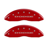 MGP Front set 2 Caliper Covers Engraved Front With out stripes/Dodge Red finish silver ch - 12002FDD4RD
