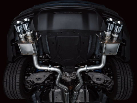 AWE 2024 Ford Mustang GT Fastback S650 RWD SwitchPath Cat-Back Exhaust w/ Quad Chrome Silver Tips - 3025-42650