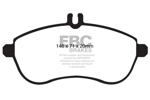 EBC 12-14 Mercedes-Benz C250 (W204) 1.8 Turbo Ultimax2 Front Brake Pads - UD1340