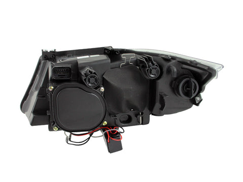 ANZO 2006-2008 BMW 3 Series E90-E91 Projector Headlights w/ Halo w/ LED Bar Chrome (CCFL) - 121336