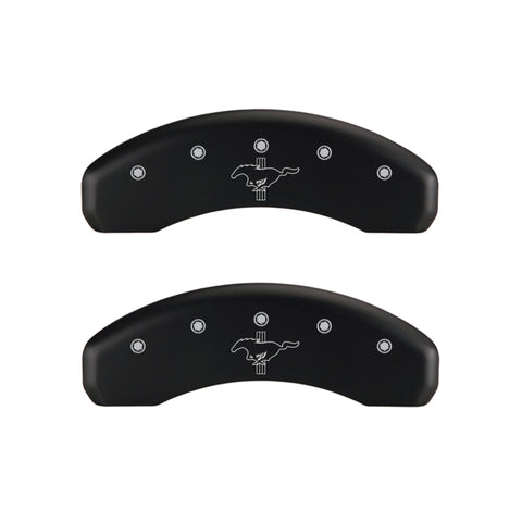 MGP 4 Caliper Covers Engraved Front 2015/Mustang Engraved Rear 2015/Bar & Pony Red/Silve 19in. Min - 10204SMB2RD