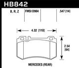 Hawk 05-10 Mercedes SLK Class HPS 5.0 Rear Brake Pads - HB842B.547