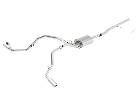 Borla 14 Silv/Sierra C/B Exh S-Type 1500 5.3L V8 AT/MT 2&4WD Ext Cab Split Side Exit - 140545