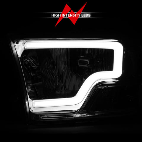 ANZO 2009-2018 Dodge Ram 1500/ 2500/ 3500 Crystal Headlights w/ Light Bar Chrome Housing - 111516