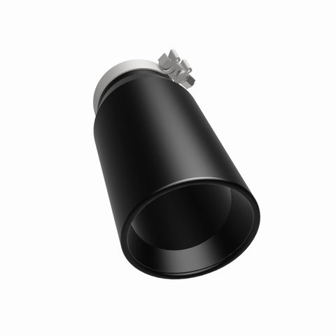 MagnaFlow Tip Stainless Black Coated Single Double Round Single Outlet 5in Dia 4in Inlet 13in L - 35240