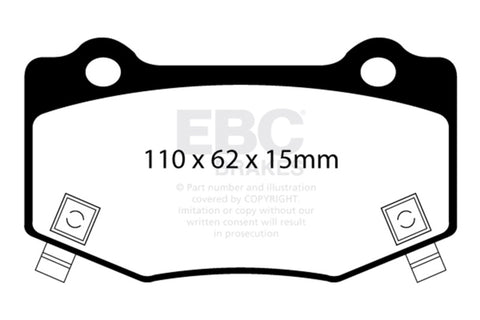 EBC Racing 15-19 Chevy Corvette (C7) Z06 6.2L SR-11 Race Rear Brake Pads (Excl Carbon Ceramic Rotor) - DP83023.15SR11