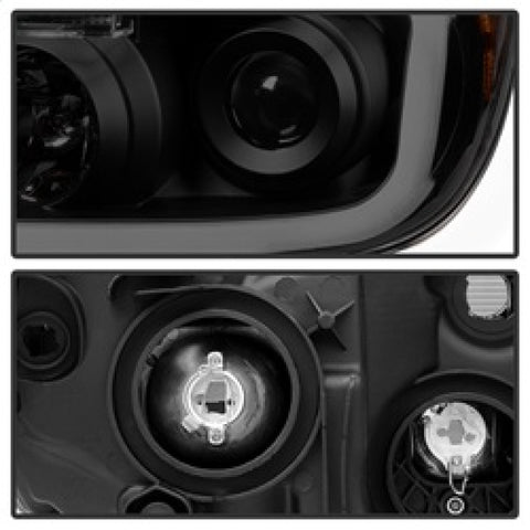xTune Toyota Tundra 07-13 LED Light Bar Projector Headlights Black Smoked PRO-JH-TTU07-LED-BSM - 9030413