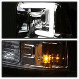 Spyder 05-07 Ford F250/350/450 SD Ver 2 Proj Headlights - Light Bar DRL - Black PRO-YD-FS05V2-LB-C - 5084682