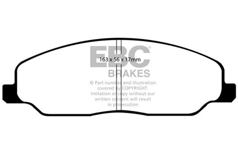 EBC 05-10 Ford Mustang 4.0 Yellowstuff Front Brake Pads - DP41740R