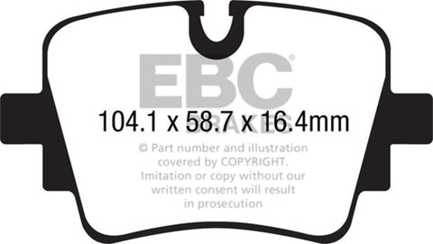 EBC 13+ Jaguar F-Type (Cast Iron Rotors Only) 3.0 Supercharged (340) Redstuff Rear Brake Pads - DP32190C