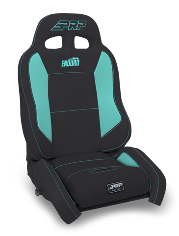 PRP EnduroCrawl Reclining Suspension Seat - Black/Teal Vinyl - Driver - A9001044-201-238