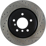 StopTech 06 BMW 330 / 07-09 BMW 335 Slotted & Drilled Left Rear Rotor - 127.34080L
