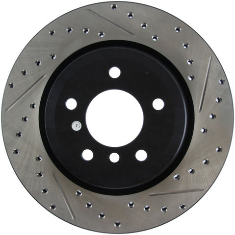 StopTech 06 BMW 330 / 07-09 BMW 335 Slotted & Drilled Left Rear Rotor - 127.34080L
