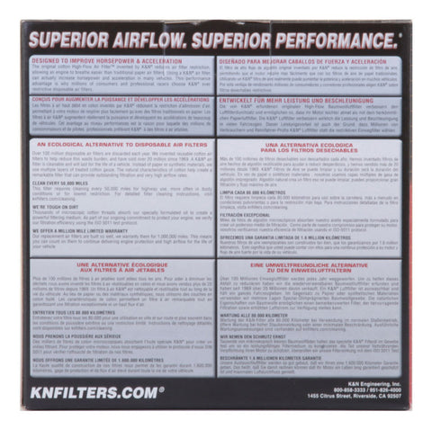 K&N Yamaha Dragstar/V-Star Classic, Custom, Silverado/Dragstar Classic Replacement Air Filte - YA-6598