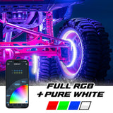 XKGlow XKmax 15in LED Ultra 3-Row Wheel Ring Light Kit w/RGBW Color Chasing App Control - MX-WHEEL-KITD