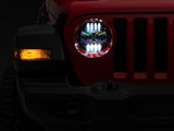 Raxiom 18-23 Jeep Wrangler JL Axial Series 9-In Angel Eye LED Headlights- Blk Housing (Clear Lens) - J177416