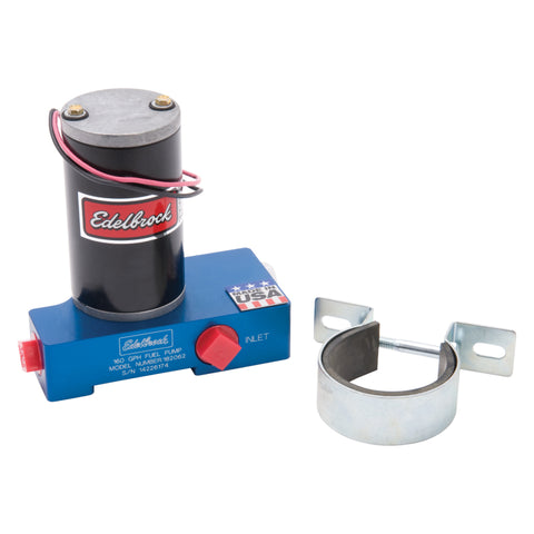 Edelbrock Fuel Pump Electric Quiet-Flo Carbureted 160GPH 1/2In In 1/2In Out 160 GPH Blue - 182062