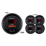 AutoMeter Gauge Kit 5 Pc. 3-3/8in. & 2-1/16in. Elec Speedo Digital Black Dial W/ Red Led - 6300