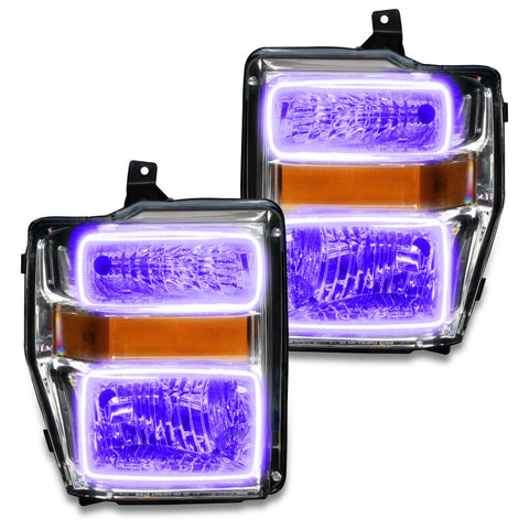 Oracle 08-10 Ford F250 Pre-Assembled Halo Headlights Chrome Housing- w/Simple Controller - 7189-504
