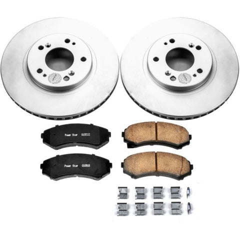 Power Stop 04-11 Mitsubishi Endeavor Front Z17 Evolution Geomet Coated Brake Kit - CRK5258