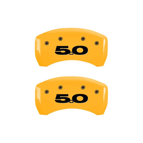MGP Rear set 2 Caliper Covers Engraved Rear 50 Yellow finish black ch - 10010RM50YL