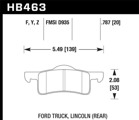 Hawk 03-06 Ford Expedition / 03-06 Lincoln Navigator LTS Street Rear Brake - HB463Y.787