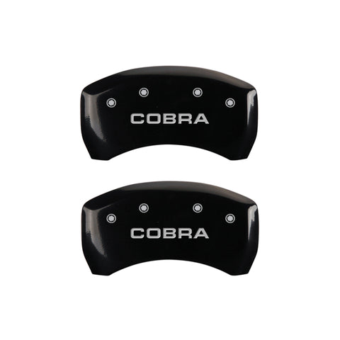MGP Rear set 2 Caliper Covers Engraved Rear Cobra Black finish silver ch - 10010RCOBBK