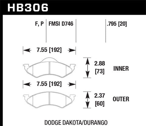Hawk HPS Street Brake Pads - HB306F.795