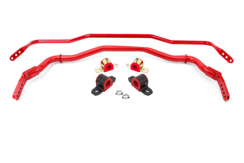 BMR 15-22 S550 Mustang Sway Bar Kit with Bushings  Front and Rear Red - SB763R