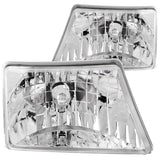 ANZO 1998-2000 Ford Ranger Crystal Headlights Chrome - 111037