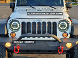 Raxiom 07-18 Jeep Wrangler JK LED Halo Headlights- Chrome Housing (Clear Lens) - J121871