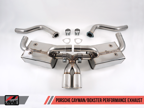 AWE Tuning Optional Porsche 987 Cayman/S Boxster/S Muffler Tip Set - Polished Silver - 3010-22014
