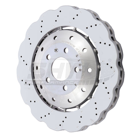 SHW 14-20 Audi R8 5.2L (Excl Ceramic Brake) Front Drilled-Dimpled LW Wavy Brake Rotor (4S0615301B) - AFX48201