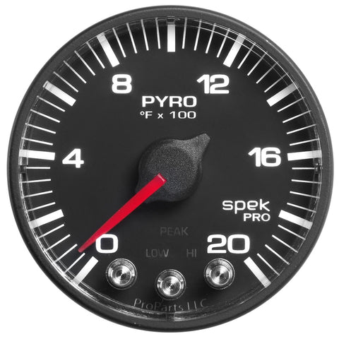 Autometer Spek-Pro 52.4mm 0-2000F Digital Stepper Motor Pyrometer Gauge - P310328