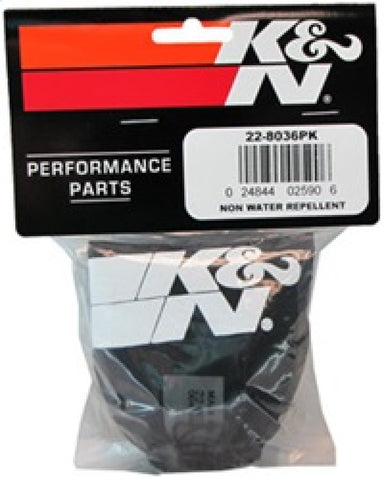 K&N Universal Precharger Round Tapered Air Filter Wrap Black - 22-8036PK