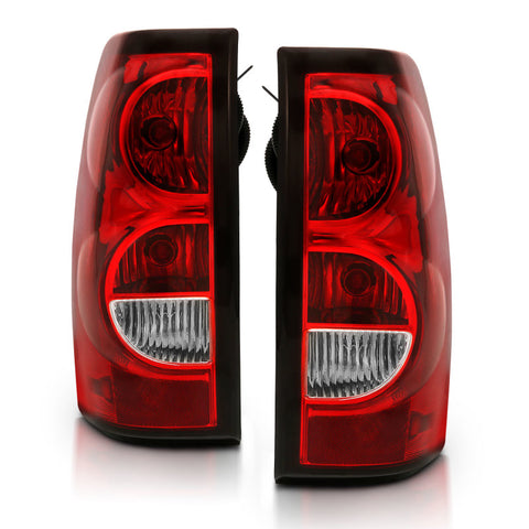 ANZO 2004-2007 Chevy Silverado Taillight Red/Clear Lens w/Black Trim (OE Replacement) - 311302