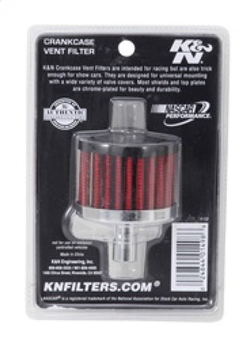 K&N Steel Base Crankcase Vent Filter .5in Vent OD x 2in OD x 1.5in Height - 62-1010