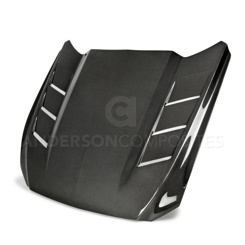 Anderson Composites 15-17 Ford Mustang (Excl. GT350/GT350R) Heat Extractor Double Sided Hood - AC-HD15FDMU-SA-DS