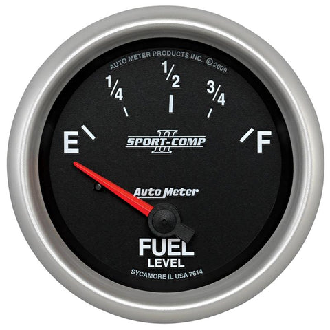 Autometer Sport-Comp II 2-5/8in Short Sweep Electronic 0-90ohms Fuel Level Gauge - 7614