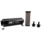 DeatschWerks Stainless Steel 5/16in 10 Micron Universal Inline Fuel Filter Housing Kit (160mm) - 8-03-160-010K-516