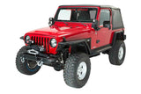 Fishbone Offroad 97-06 Jeep Wrangler TJ Winch Plate Steel - Black Textured Powdercoat Piranha Series - FB21052
