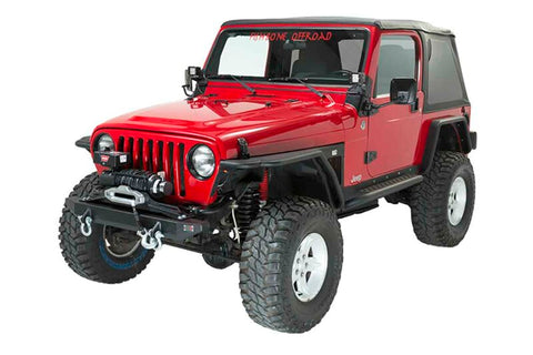 Fishbone Offroad 97-06 Jeep Wrangler TJ Rubicon Front Bumper - Blk Txtrd Powdercoat Piranha Series - FB22049