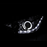 ANZO 2012-2013 Hyundai Accent Projector Headlights w/ Halo Black (CCFL) - 121476