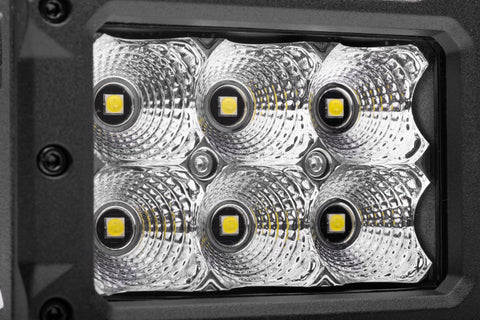 Go Rhino Xplor Bright Series Rectangle LED Flood Light Kit (Surface/Thread Std Mnt) 4x3 - Blk (Pair) - 753003023FBS