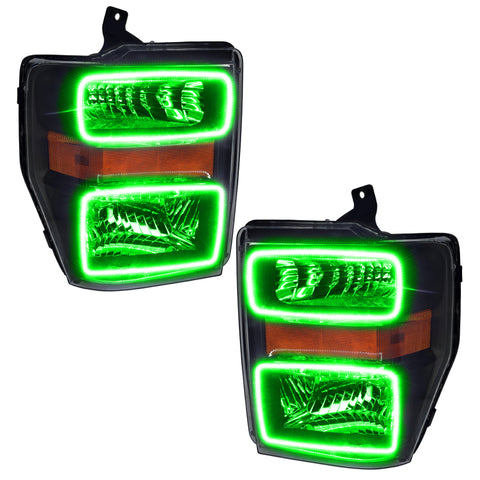 Oracle 08-10 Ford F250/350 LED HL - Black - ColorSHIFT w/ Simple Controller - 7190-504