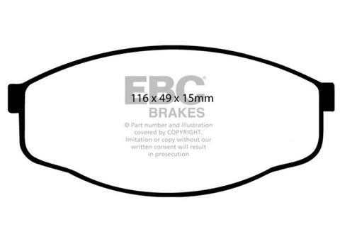 EBC 84-93 Toyota Pick-Up 1/2 Ton 2WD Greenstuff Front Brake Pads - DP6419