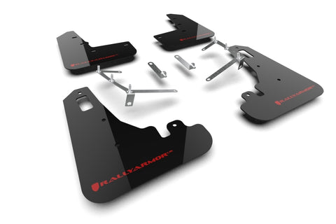 Rally Armor 2022+ Subaru BRZ / 2022+ Toyota GR86 Black UR Mud Flap w/ Red Logo - MF99-UR-BLK-RD